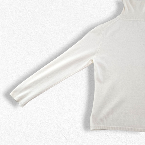 Y2K Charter Club Ivory White 100% Cashmere Turtleneck Knit Sweater Size Large - Picture 6 of 13
